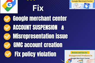 setup and fix gmc google merchant center suspension product feed disapprove