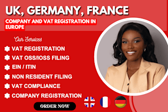do vat and company registration for germany, UK, france, cyprus, ireland, greece
