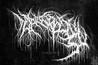 draw awesome logo death metal, black metal font