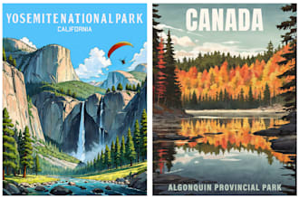 design vintage retro art deco travel poster illustration