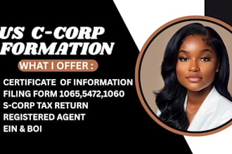 do us llc, s corp, c corp registration,boi report and us bank