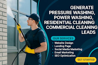 generate pressure power washing commercial cleaning residential cleaning leads