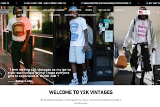 y2k shopify store fashion aesthetic boutique clothing website dropshipping store