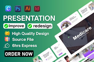quickly redesign and improve medical business powerpoint presentation same day