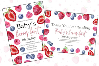design a custom birthday invitation for print or digital use