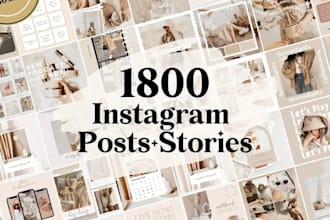design instagram posts, canva templates, and social media content for you