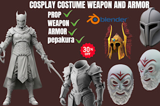 design 3d printable cosplay mask, helmet, armor and pepakura costume prop stl