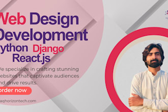 design and develop stunning websites using django and react