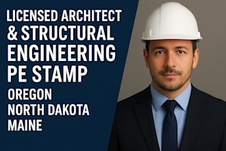 licensed architect, structural engineering pe stamp in oregon north dakota maine