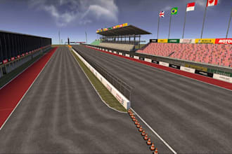 redesign 3d kart racing track, sim race circuit,sports landscape,site map render