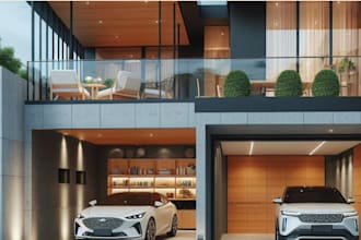 architect exterior landscape design with 3d modeling renderings 3dmax, revit