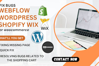 fix bugs and issues on your wix webflow wordpress shopify or woocommerce