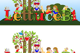 design modern daycare childcare preschool kids children and kids brand logo