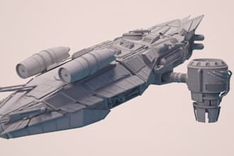 create 3d hardsurface model, spaceship model, car model bike model for game