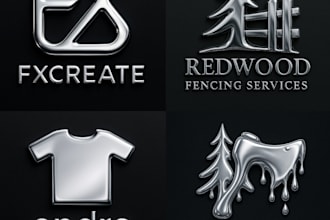 create a ultra modern liquid metal logo, chrome, hard light fx
