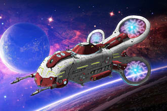 draw scifi futuristic vehicle aircraft spaceship for you