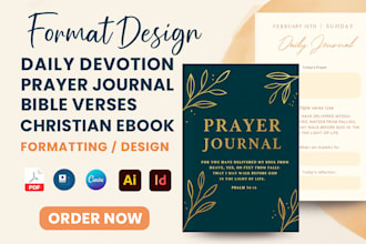 format, design, daily devotion, prayer journal, bible verse, christain ebook kdp