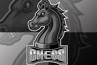 create exquisite luxury minimalist and modern business chess logo design