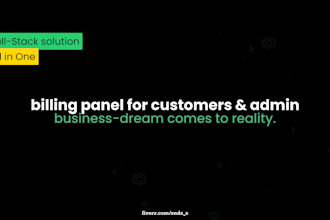 create a billing, dashboard, customer, admin area or panel
