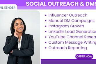manage social media outreach, influencer emails, and targeted dm campaigns