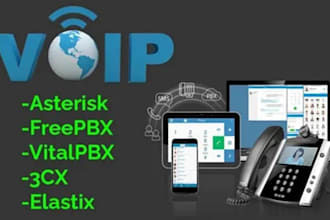 install voip, freepbx, 3cx, zoiper, asterisk, magnus billing and issabel for yo