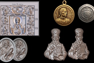 do 3d coin model 3d pendant 3d medallion 3d cnc model laser engraving bas relief