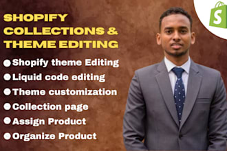 shopify theme liquid code editing theme editing customization collection page