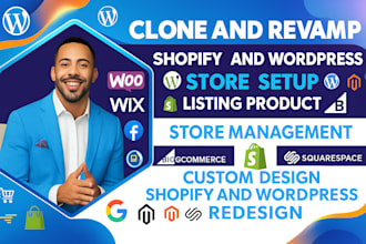clone copy duplicate or redesign a wordpress and   shopify website