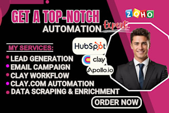 setup clay com enrichment, hubspot, apollo io sequence, instantly ai, zoho,