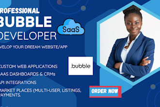 develop complex web app mobile app with bubble io application and design