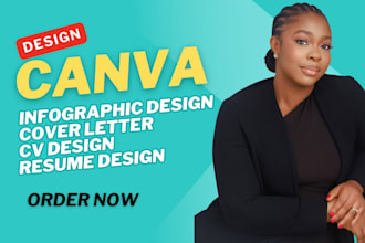 create infographic design resume cover letter resume design expert CV on canva