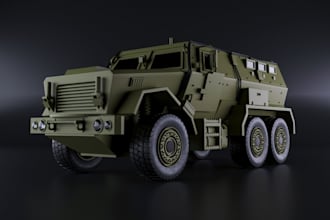 model 3d game tank, truck with pbr texture, warship model 3d military ship, cad