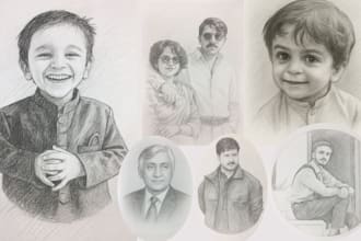 draw a realistic hand drawn pencil sketch from your photo