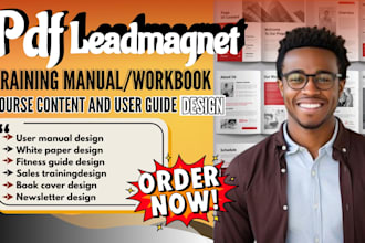 design unique PDF lead magnet, brochure, journal, sop manual, ebook report