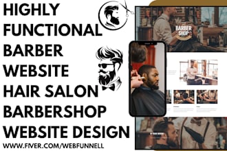 build highly responsive barbershop website, hair salon website, barber website
