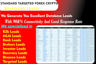 generate convert fresh active forex crypto lead, binance lead, bank iban lead