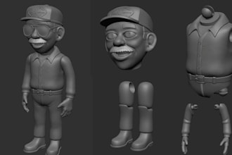 sculpt 3d articulated ball jointed stl cut and key fixing model for 3d printing