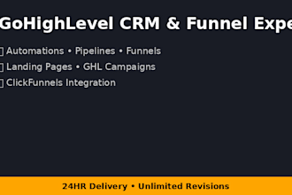 gohighlevel automation, CRM setup ghl pipeline  landing page