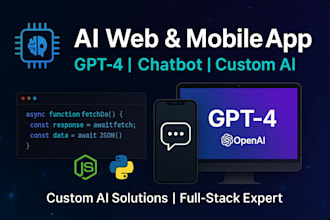 develop web application, ai mobile app, ai web app, ai chatbot, ai saas