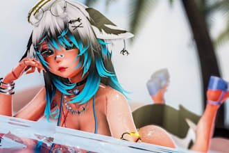 make good quality vrchat avatar furry nsfw, vrm vtubing model, vr avatar, furry