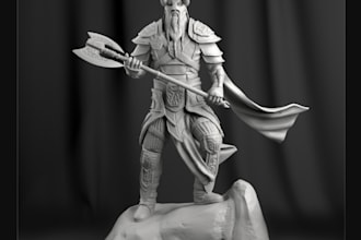 create 3d hero figure, warhammer 40k,3d miniature and game assets 3d armor hero
