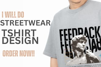 do urban streetwear t shirt design, y2k, typography t shirt for etsy, printify