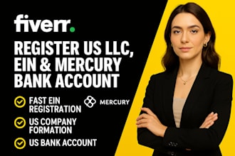 register US llc, ein, stripe and create mercury bank account for non US resident
