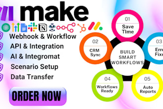 setup make com automations made com make integromat api and hubspot crm