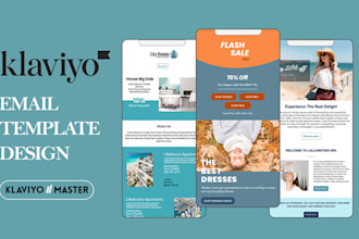 create branded email templates and newsletters for mailchimp or klaviyo