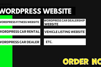 design wordpress automotive website, car dealership website car rental website