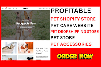 design profitable pet shopify store pet website pet care pet dropshipping store