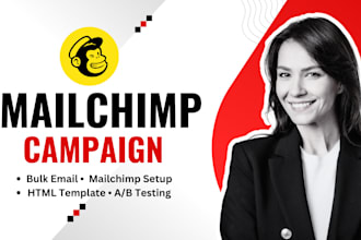 setup mailchimp campaign for bulk email blast with HTML email template