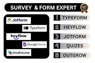 jotform, outgrow, scoreapp, forms, quiz, typeform, googleform and survey expert
