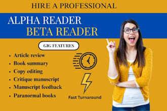 alpha beta read, critique your romance cozy mystery book, thriller, manuscript